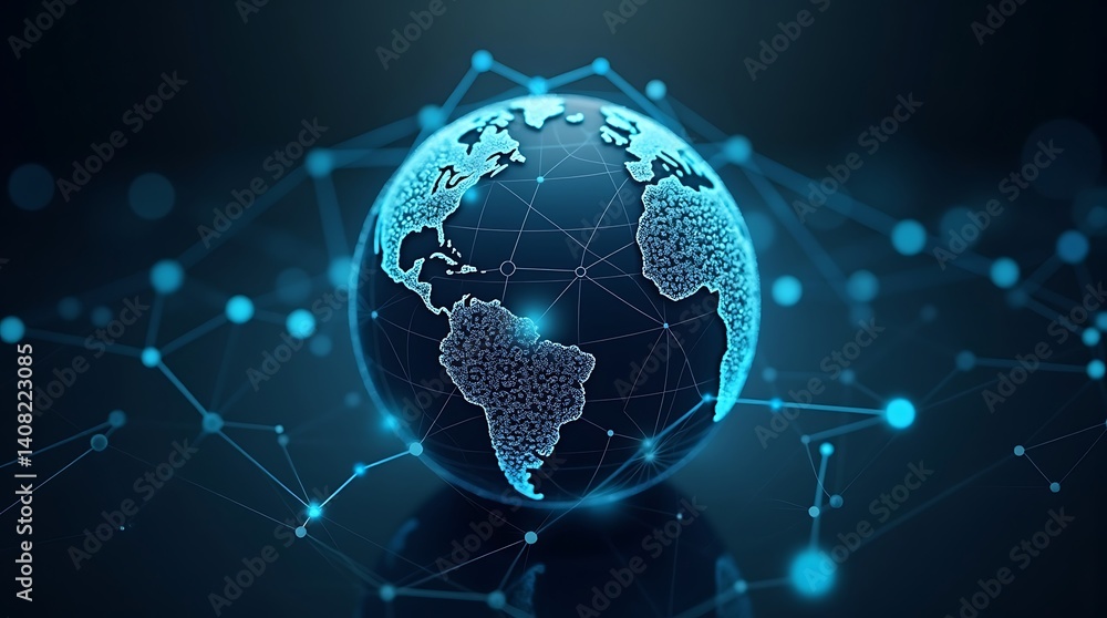 Naklejka premium abstract technology background with globe