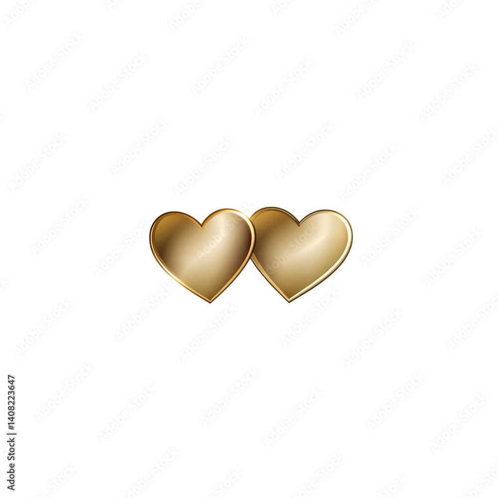 Two Intertwined Golden Hearts Symbol of Love and Unity Two Intertwined Golden Hearts Symbol of Love and Unity