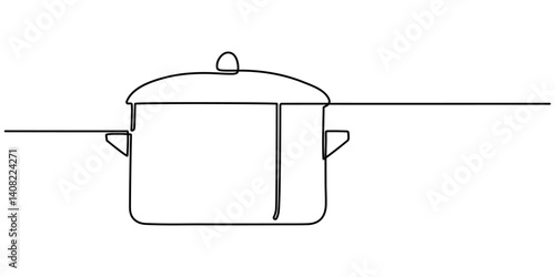 one continuous line drawing of big pan isolated on white background. cooking and kitchen concept, one continuous line drawing of big pan isolated on white background. cooking and kitchen concept.