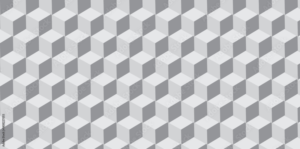 white and gray squares abstract cubic background. Seamless pattern with hexagon square cube geometric pattern. white and gray squares abstract cubic background. Seamless pattern with hexagon square cube geometric pattern.