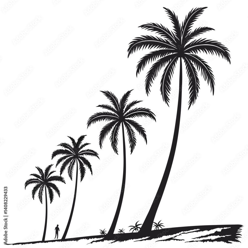Palm Tree Silhouettes Collection for Tropical Design Palm Tree Silhouettes Collection for Tropical Design