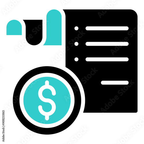 Invoice and Money Financial Transaction Glyph Dual Tone Icon