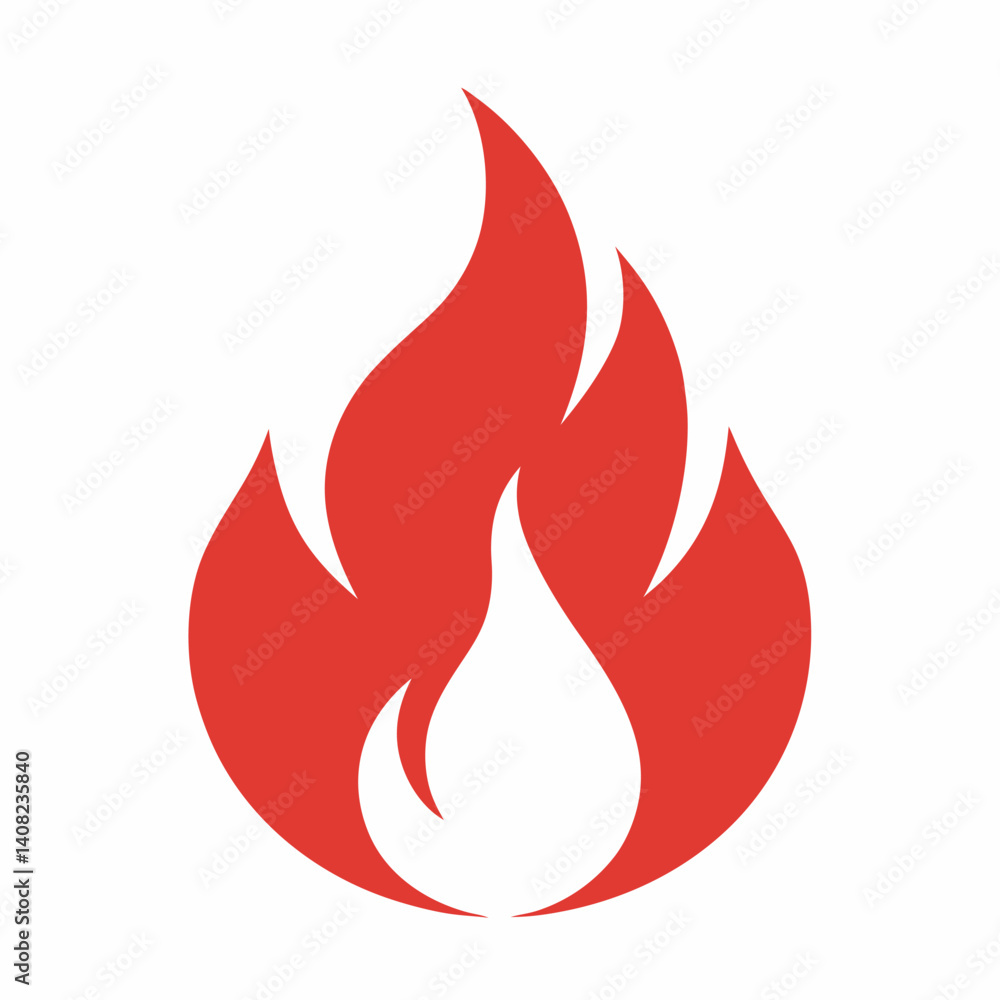 Red fire flame icon Vector illustration Red fire flame icon Vector illustration