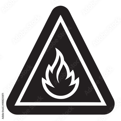 Flammable danger sign Fire flame icon Vector illustration 