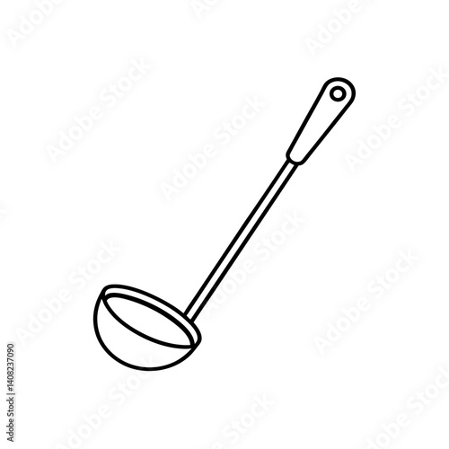 ladle spoon icon line art on white