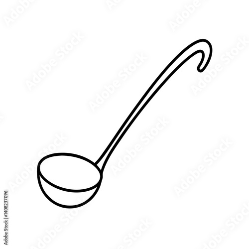 ladle spoon icon, kitchen tools and cooking utensils