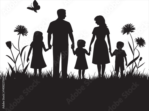 Young family in the countryside