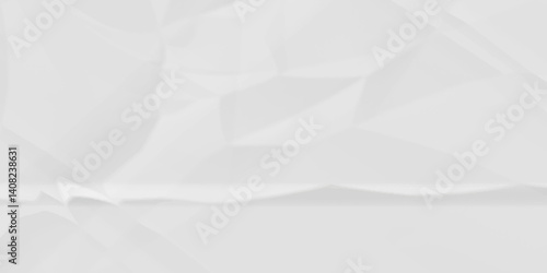 White crumpled paper Blank white crumpled and creased paper poster.	