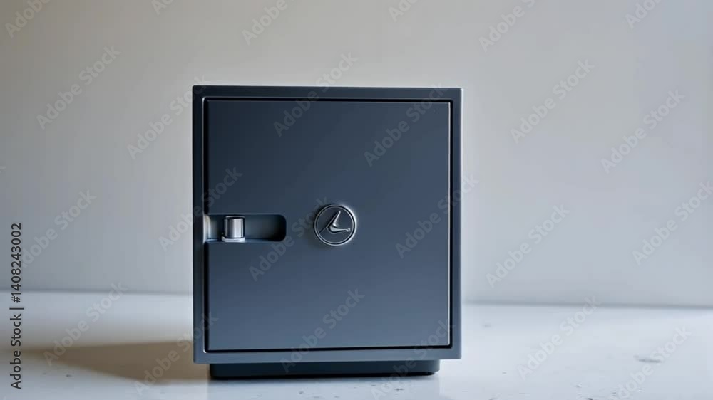 Minimalist Safe Vault - Secure Metallic Safe Vault in Modern Minimalist Setting Minimalist Safe Vault - Secure Metallic Safe Vault in Modern Minimalist Setting