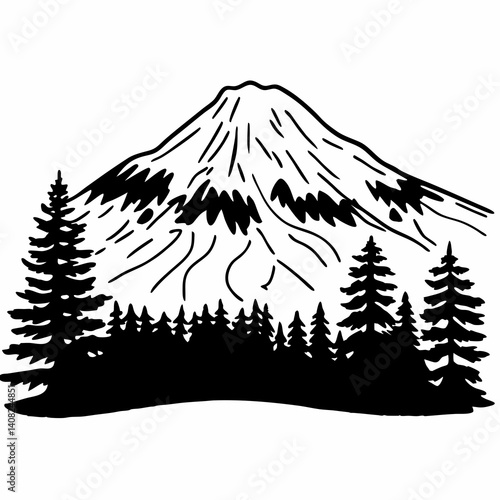 vector illustration of mountain landscape