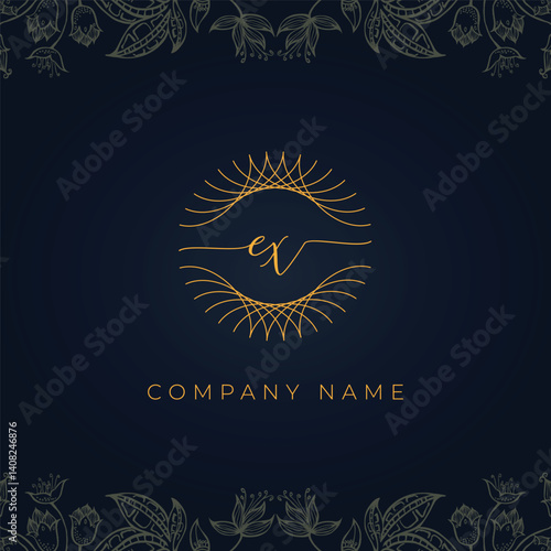 Elegant luxury letter EX logo.