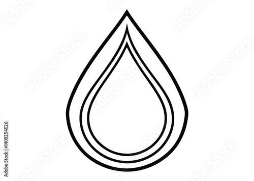 Water drop line art silhouette vector for nature, hydration, and environment themes
