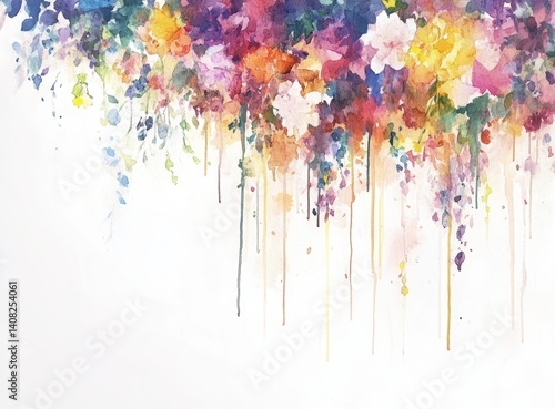 Bright watercolor flowers blend beautifully with vibrant colors