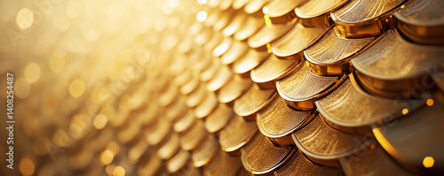 Wallpaper Mural Golden abstract background with shimmering scales and radiant glow, evoking elegance and luxury Torontodigital.ca