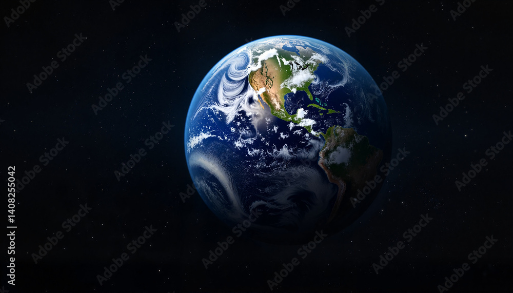 Obraz premium Dramatic view of Earth from space, conveying fragility and beauty 