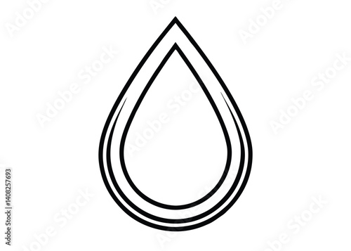 Water drop line art silhouette vector for nature, hydration, and environment themes
