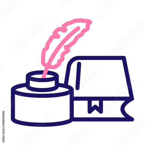 Literary Vector Line two Colors Icon Design