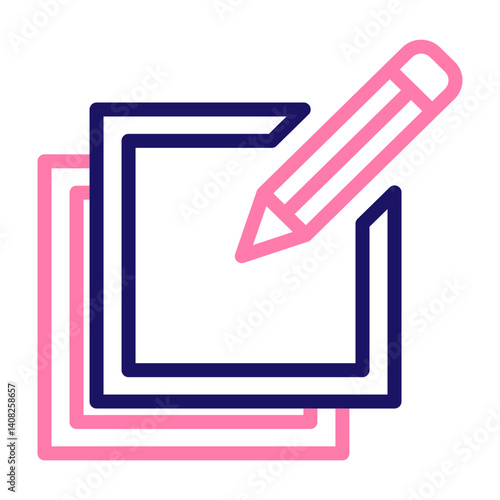 Copy Editing Vector Line two Colors Icon Design