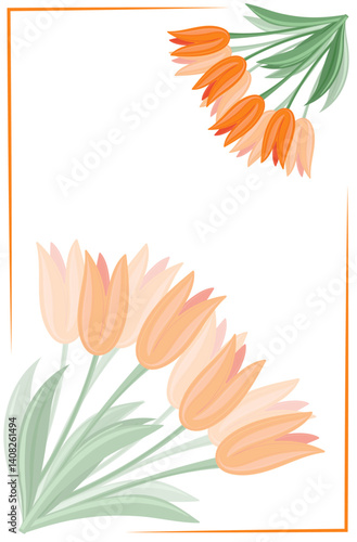 Tulpe orange Postkarte Glückwunschkarte Geburtstag 