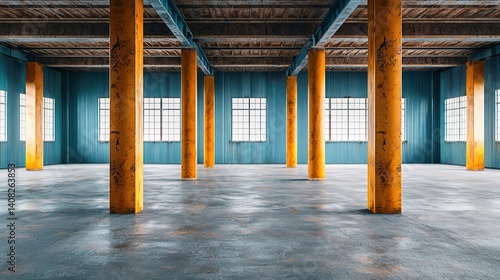 Industrial space transformation urban warehouse photography modern design wide-angle aesthetic appeal