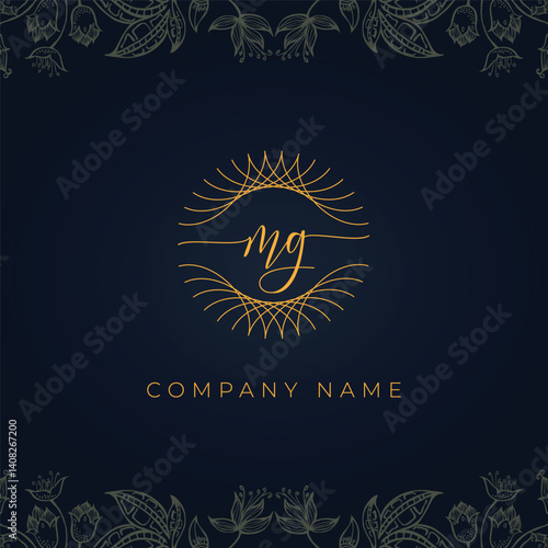 Elegant luxury letter MG logo.