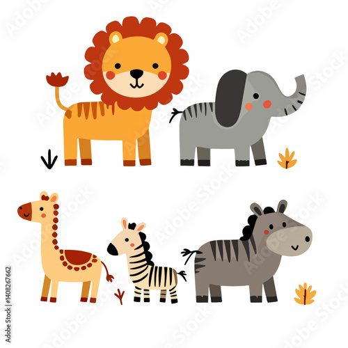Photography Set of cartoon animals