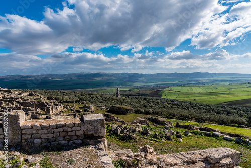 Obraz na płótnie Ruins of Roman temples in Dougga, Tunisia w salonie