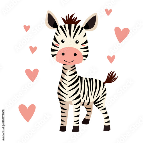Zebra animal vector illustration on a white background