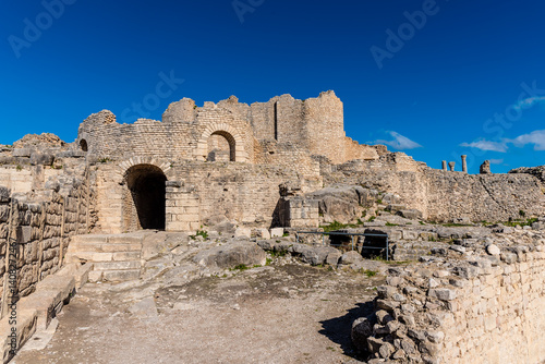 Ruins of Roman temples in Dougga, Tunisia
