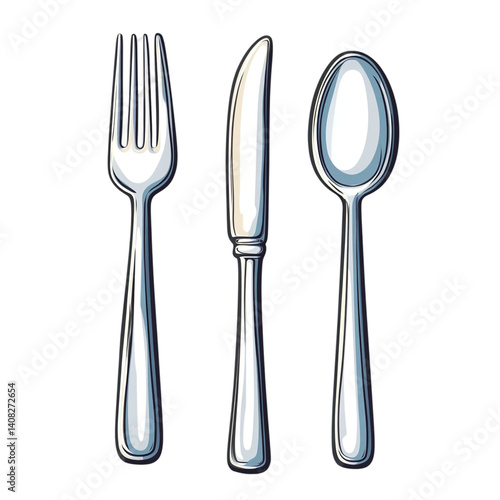 Silverware set fork knife spoon dinner eating utensils kitchen tableware