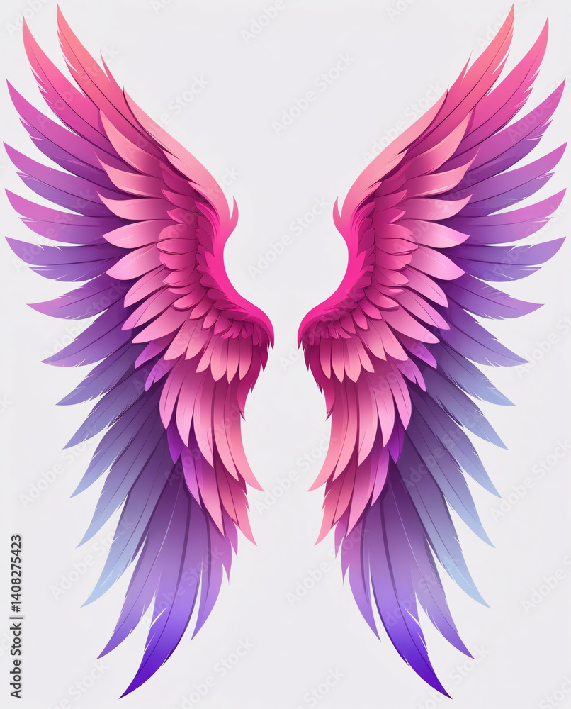 Obraz premium Colorful Angel Wing Illustration