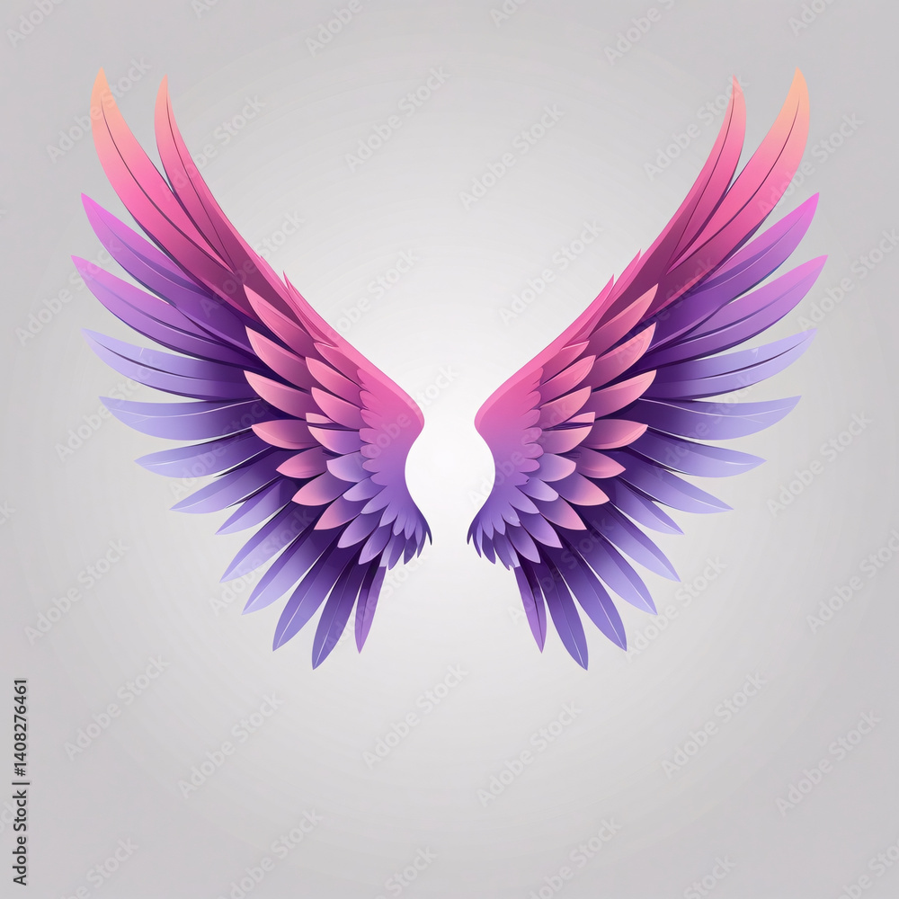 Fototapeta premium Colorful Angel Wing Illustration