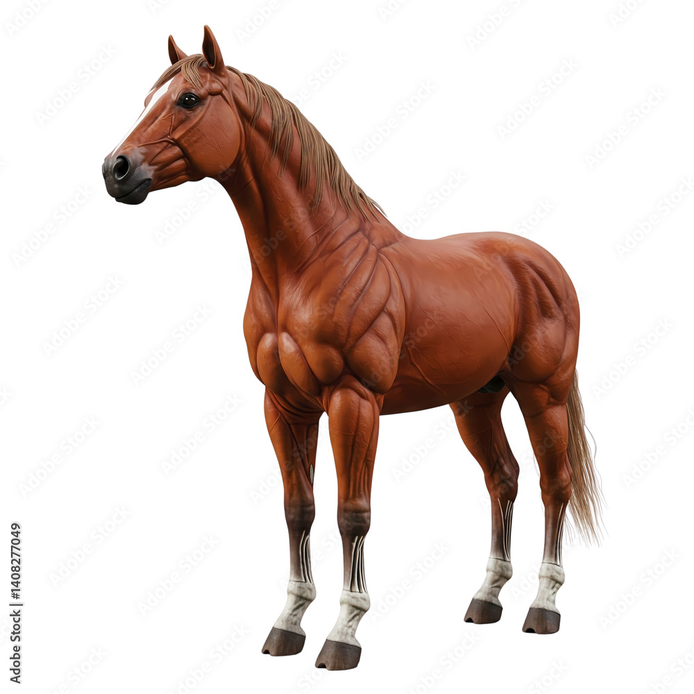 Obraz premium Brown Horse Standing Icon for Animals and Equestrian