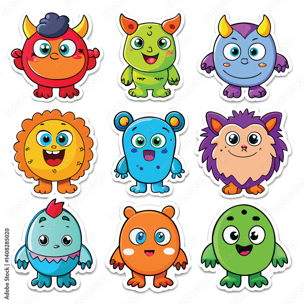 Obraz premium Cute cartoon monsters (1)