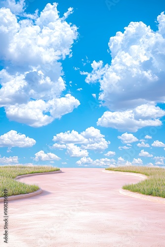 Pink Road, Cloudy Sky