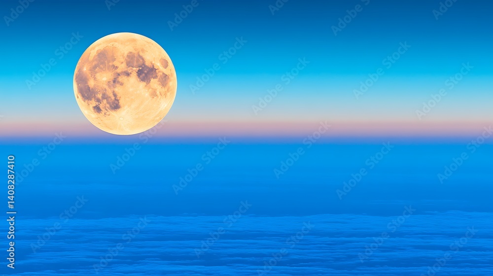 Full moon rising over a vibrant, cloud-filled sky. Full moon rising over a vibrant, cloud-filled sky.