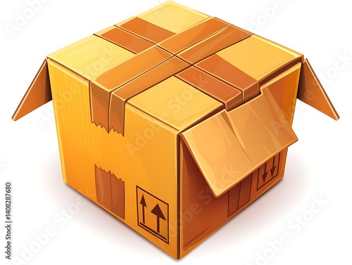 Open Cardboard Box Illustration