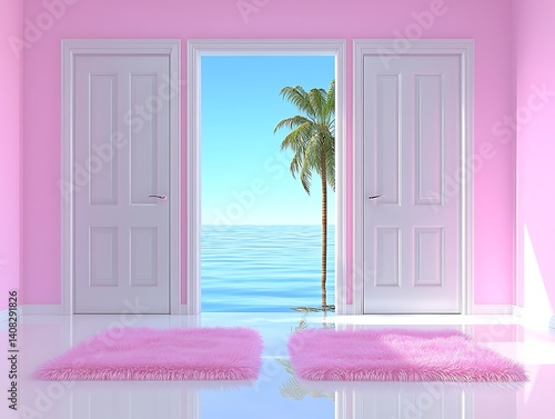 Pink Room Ocean View Doors