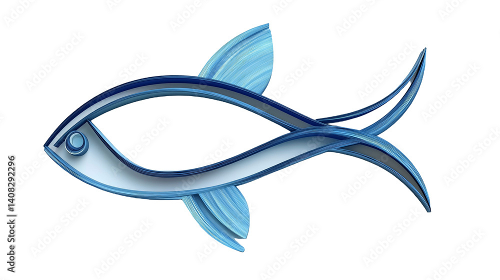 Christian Fish Symbol (Ichthys) for Religious Significance - Isolated on White Background Christian Fish Symbol (Ichthys) for Religious Significance - Isolated on White Background
