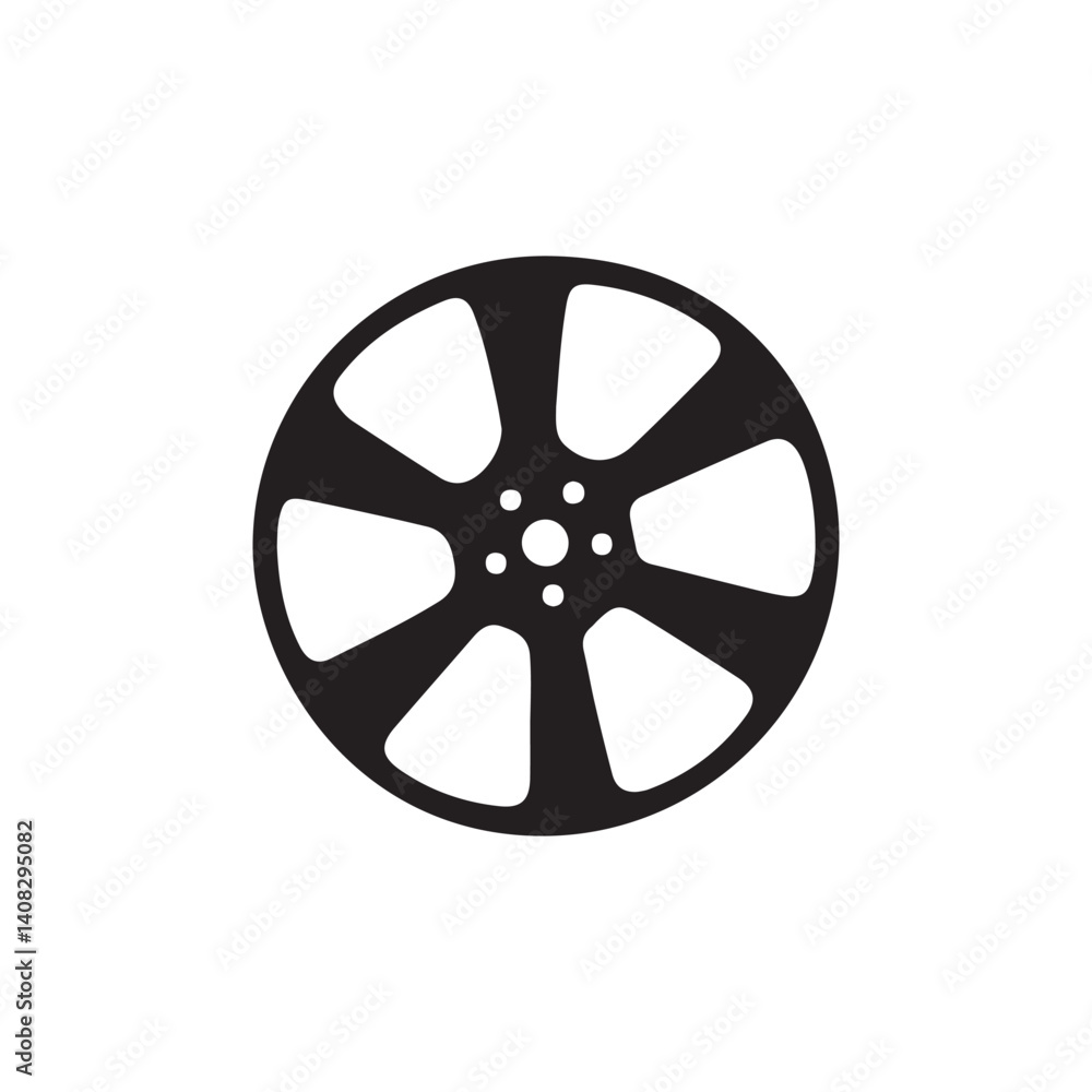 Fototapeta premium old film reel.Classic Film Reel Icon.A simple, black and white graphic of a film reel.