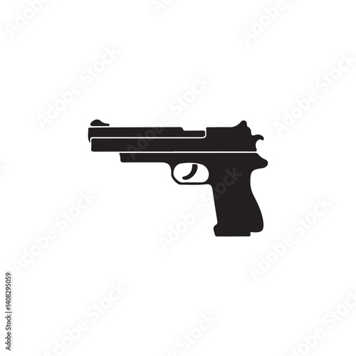 Simple Silhouette of a Handgun.A clean, bold silhouette of a handgun.