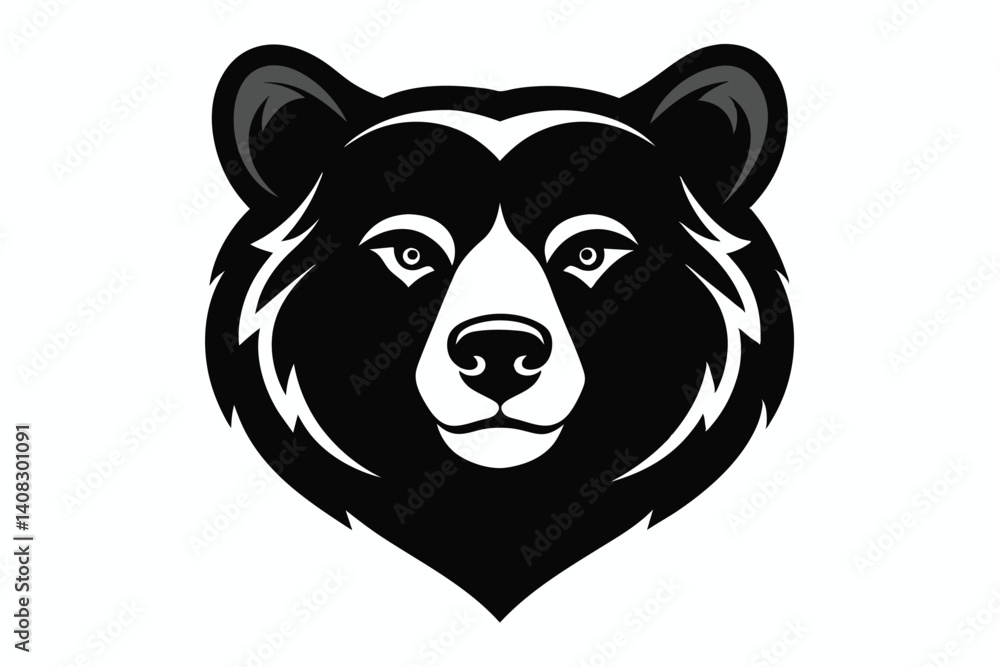 Bear Head Silhouette Black Vector Art Illustration Bear Head Silhouette Black Vector Art Illustration