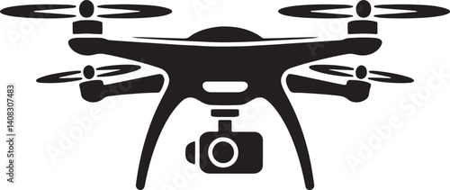 Drone Vector Illustration Modern Unmanned Aerial Vehicle Technology And Quadcopter Design