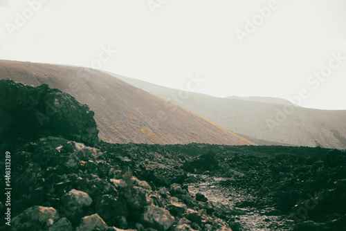Mars-Like Volcanic Landscape in Timanfaya National Park, Lanzarote