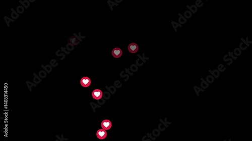 emoji social media Live streaming style animated icon explosion. social media emojis of hearts and like animation randomly flying upward. Emoji social media element, Live streaming animated icon.