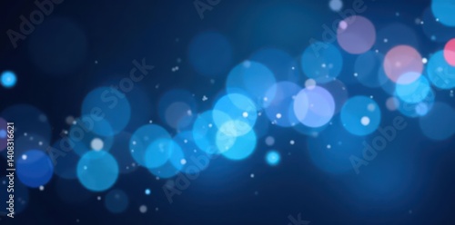 Abstract blue bokeh, shimmering defocused lights , luxury, elegant