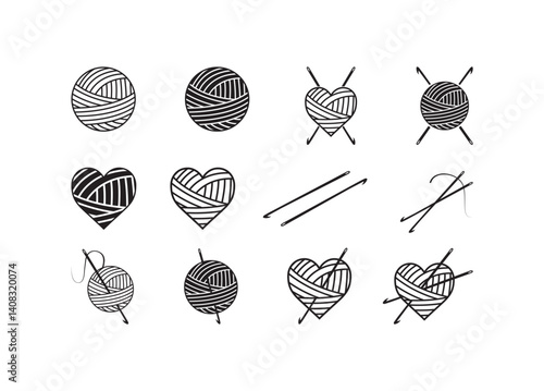 Crochet, Crochet vector bundle, Crochet clipart, Crochet silhouette.	