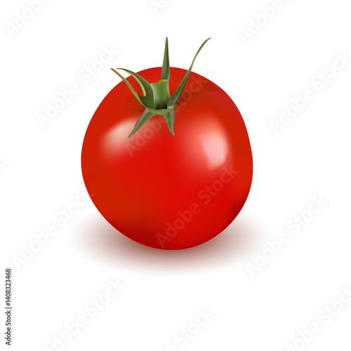 Fresh and ripe red tomatoes isolated on white background 