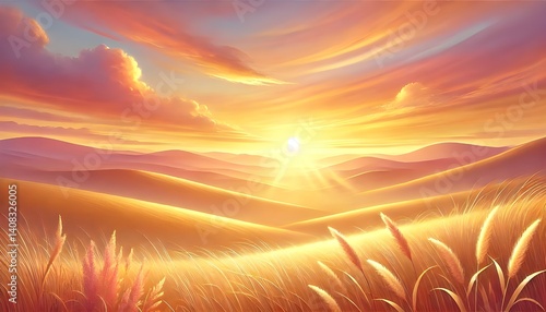 Golden Sunrise Gradient Background