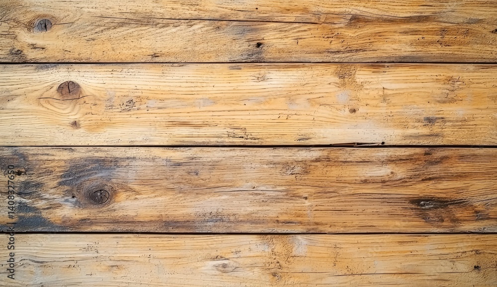 Rustic wooden plank background with natural grain, knots, and a warm aged finish. Ideal for design mockups, textures, or vintage-themed projects Rustic wooden plank background with natural grain, knots, and a warm aged finish. Ideal for design mockups, textures, or vintage-themed projects